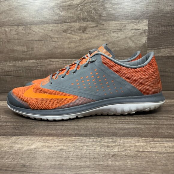 Nike FS Run Lite Run 2 Orange Gray Mens US Size 14 704914-014 Running Shoes - Picture 3 of 9